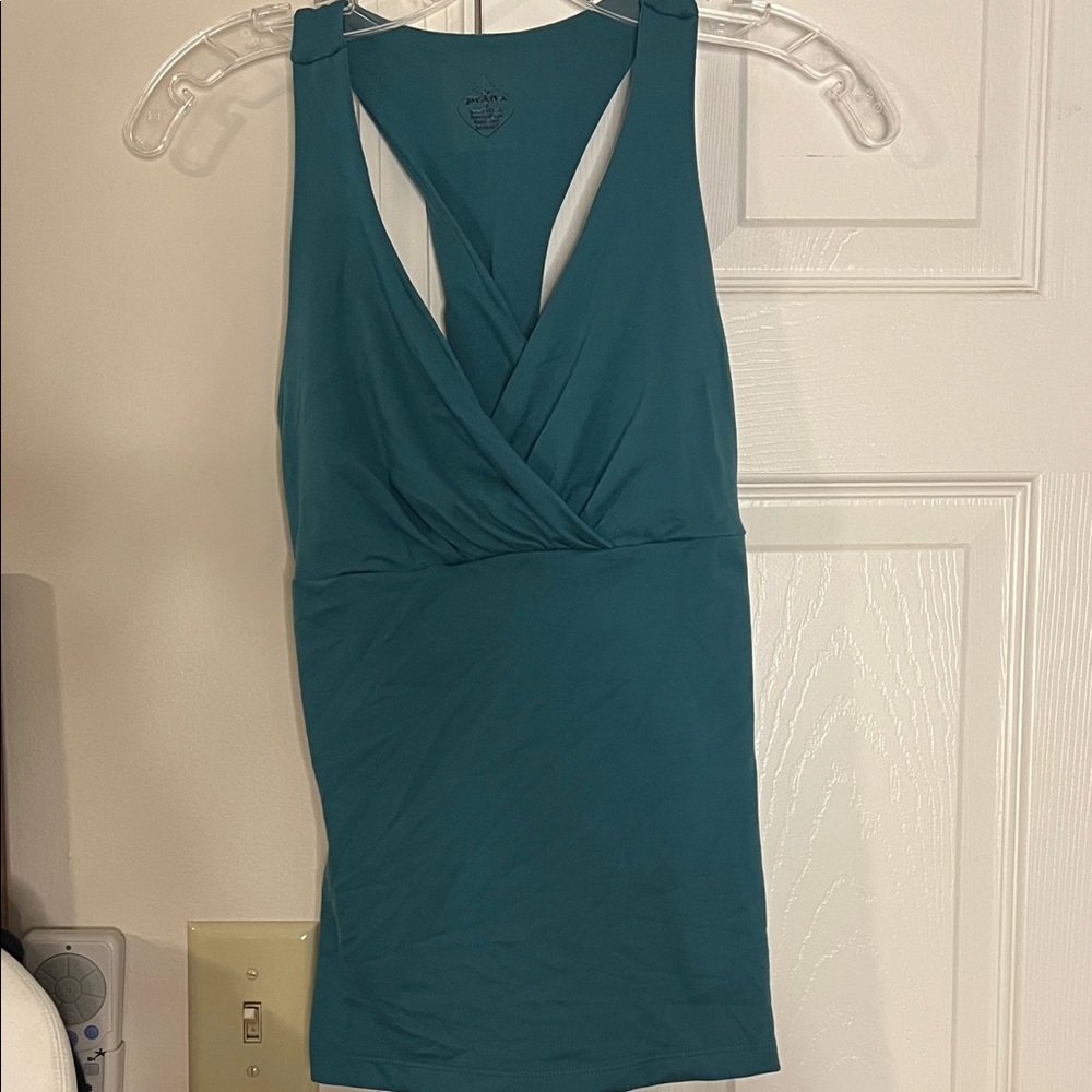 Prana Teal Sleeveless Wrap Top
